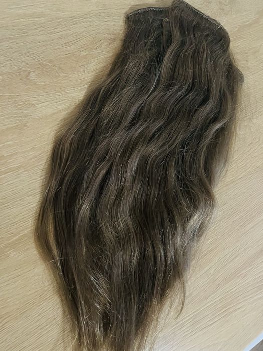 Extensii saten cenusi clip on