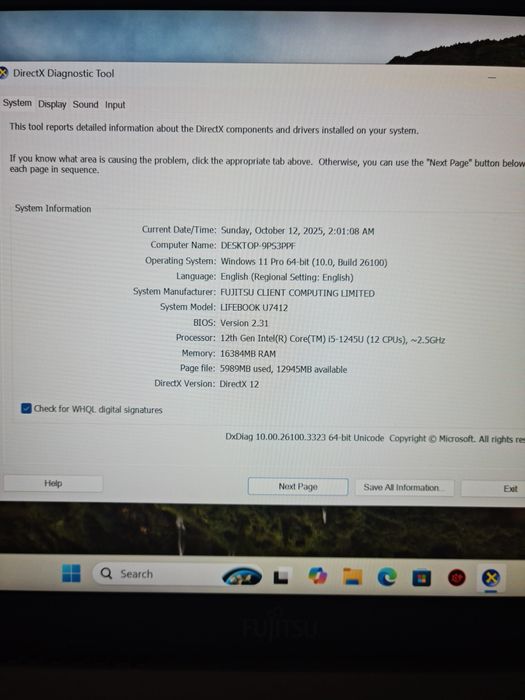 Fujitsu Lifebook U7412