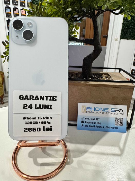 iPhone 15 Plus 128Gb 88% - Din magazin,cu garantie! RATE TBI !