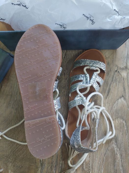 Sandale Pepe Jeans noi, argintii