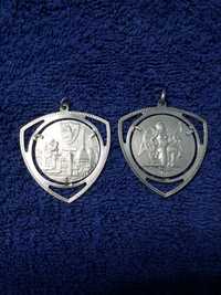 Pandativ/medalion cu moneda/medalie argint masiv italia