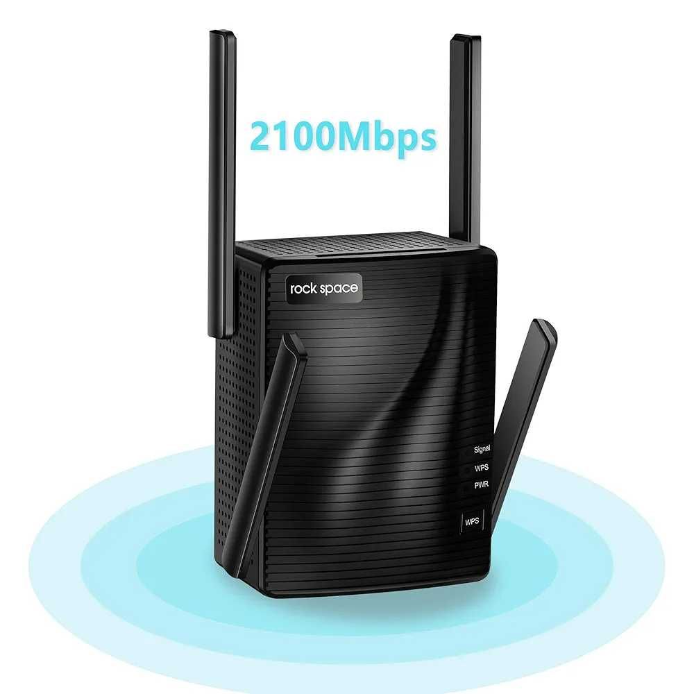 Нов rockspace WiFi разширител на обхват, 2100 Mbps 5G, 2.4G двубандов