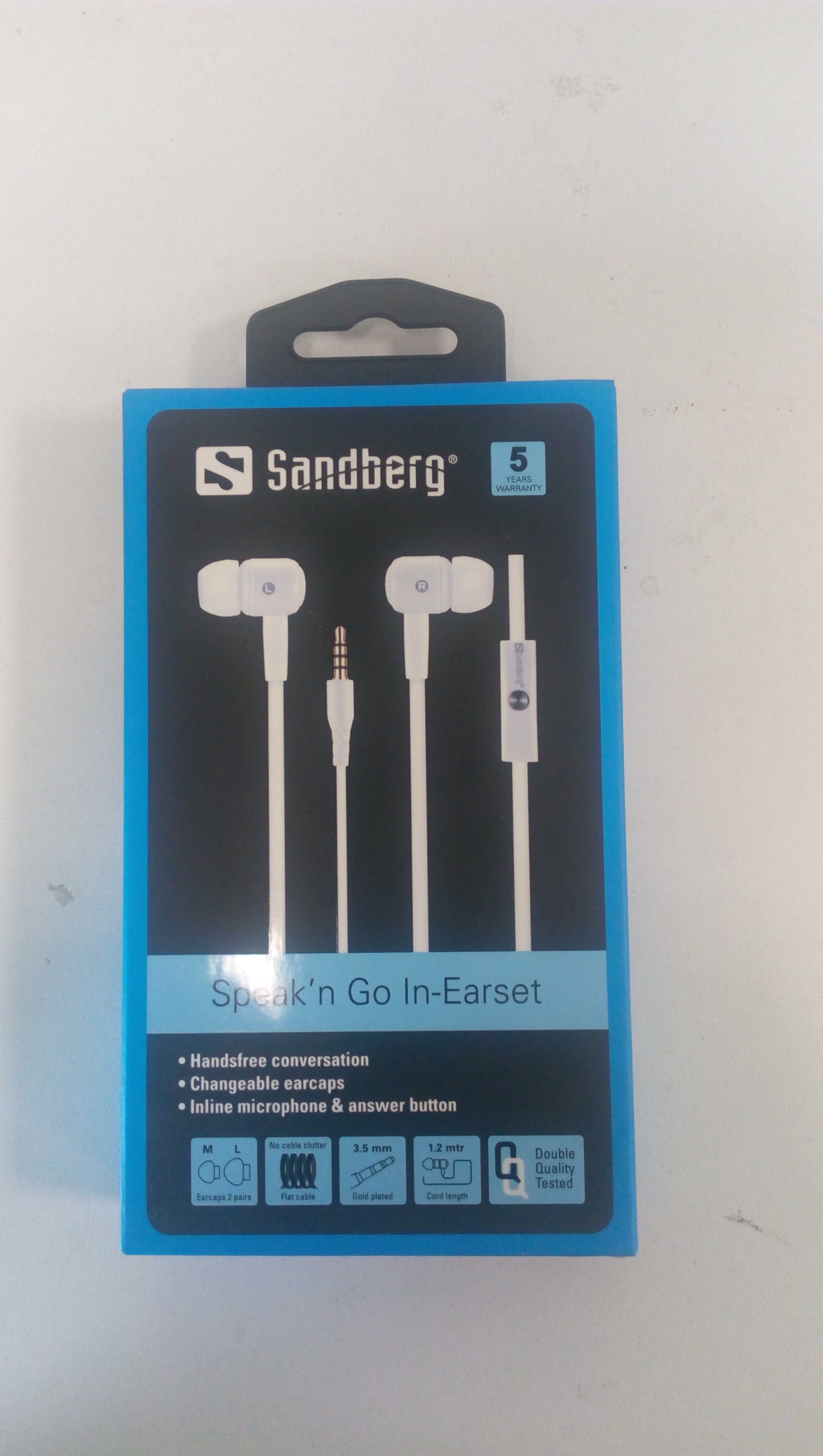 Аудио слушалки Sandberg Speak’n Go In-Earset, бели