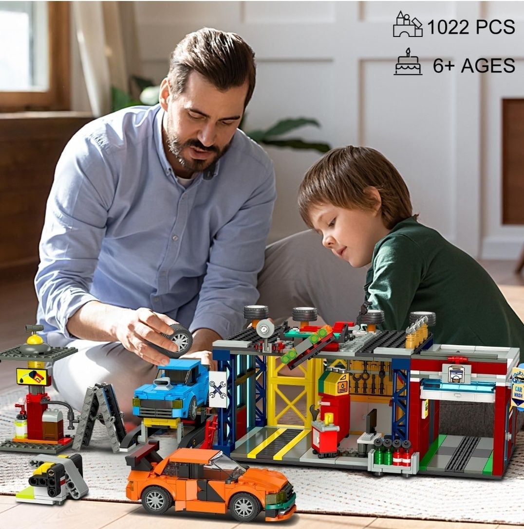 Детски конструктор 3 в 1 Hogokids гараж за коли lego