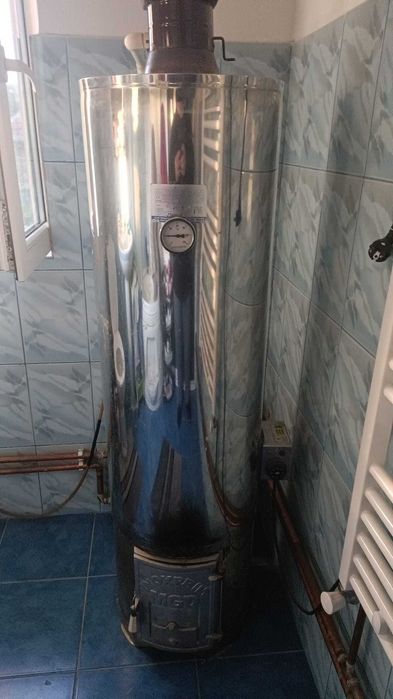 Vand boiler inox electric, lemne cu focar 90L