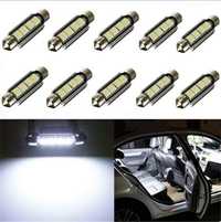 Set 4 Becuri LED 5050 SMD 6418 C5W CanBus cu 3 LED-uri, Lumina Alb