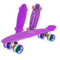 Pennyboard/ Skateboard cu roti din silicon transparent iluminate