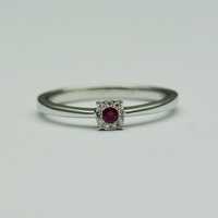 Inel aur(logodna)cu rubin si diamante (cod 1509,1409)