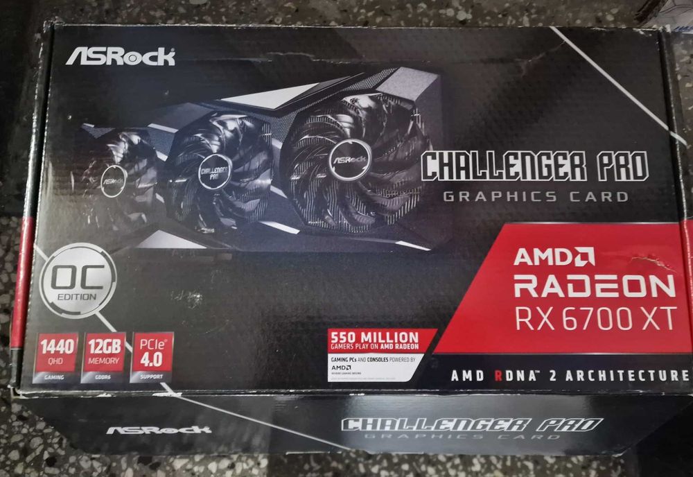 AMD Radeon  RX6700XT Asrock ChallengerPro 12GB DDR6 Гаранция 3 месеца!