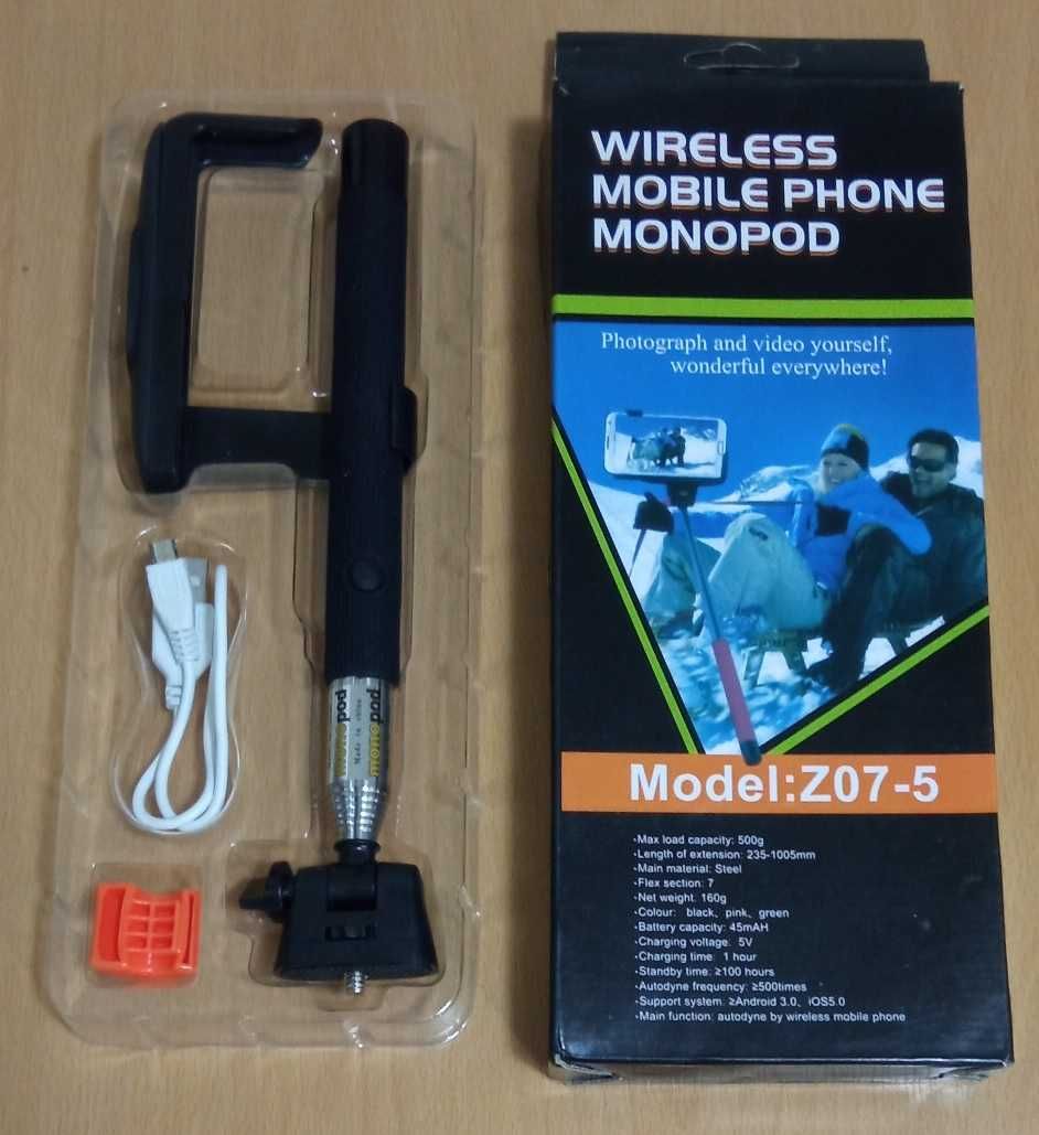 Stick Selfie cu BLUETOOTH Model Z07-5 cu Brat Telescopic