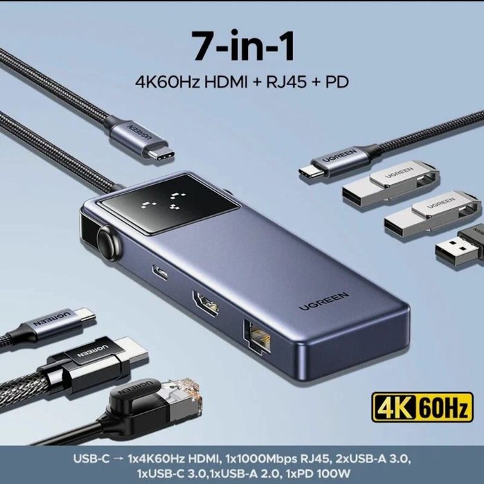Ugreen Uno 7 in 1 — Универсальный USB-C Хаб. Есть доставка