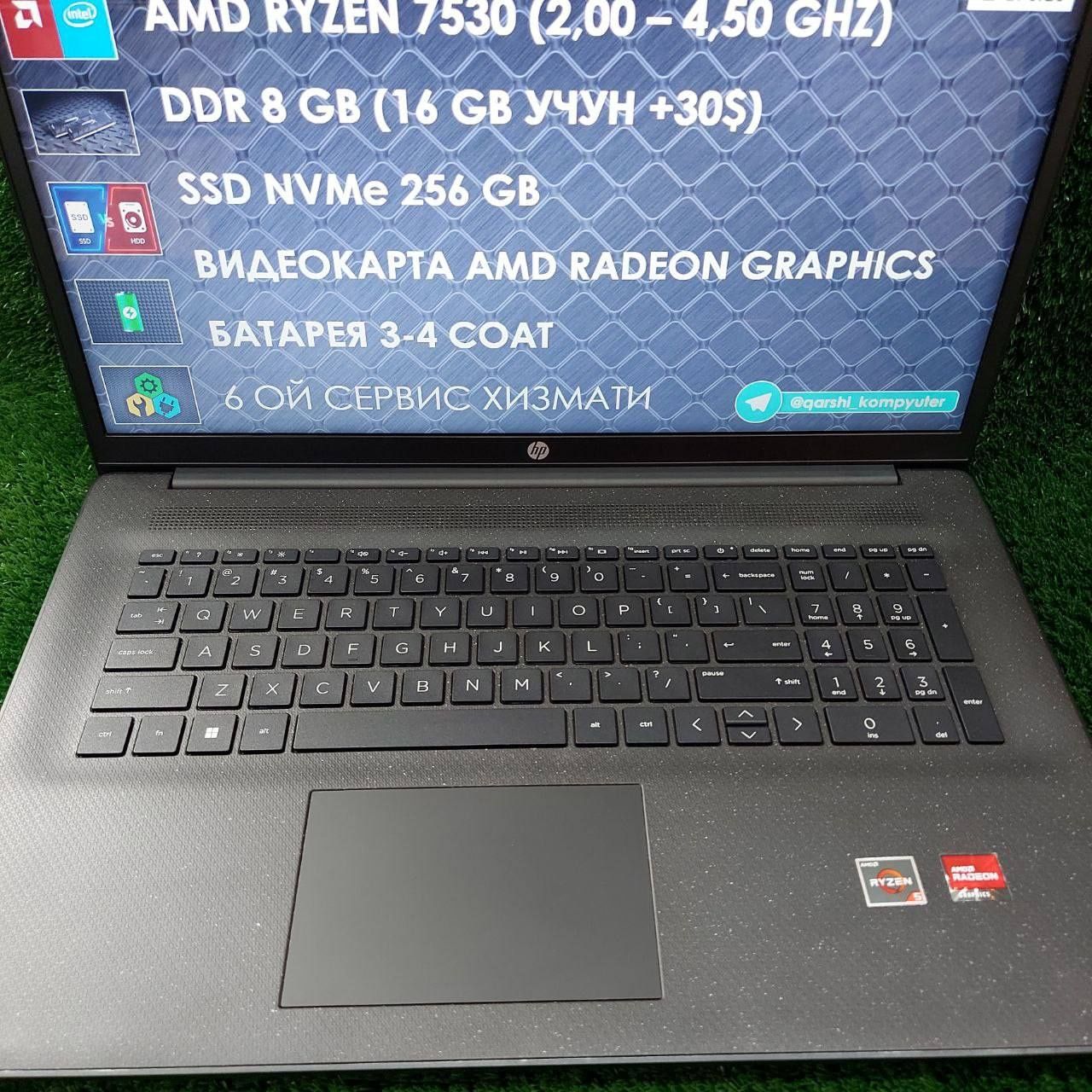 hp 17s black Ryzen5-7530 8gb 256gb 17,3 экран