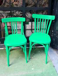 Виенски стол зелен винтидж