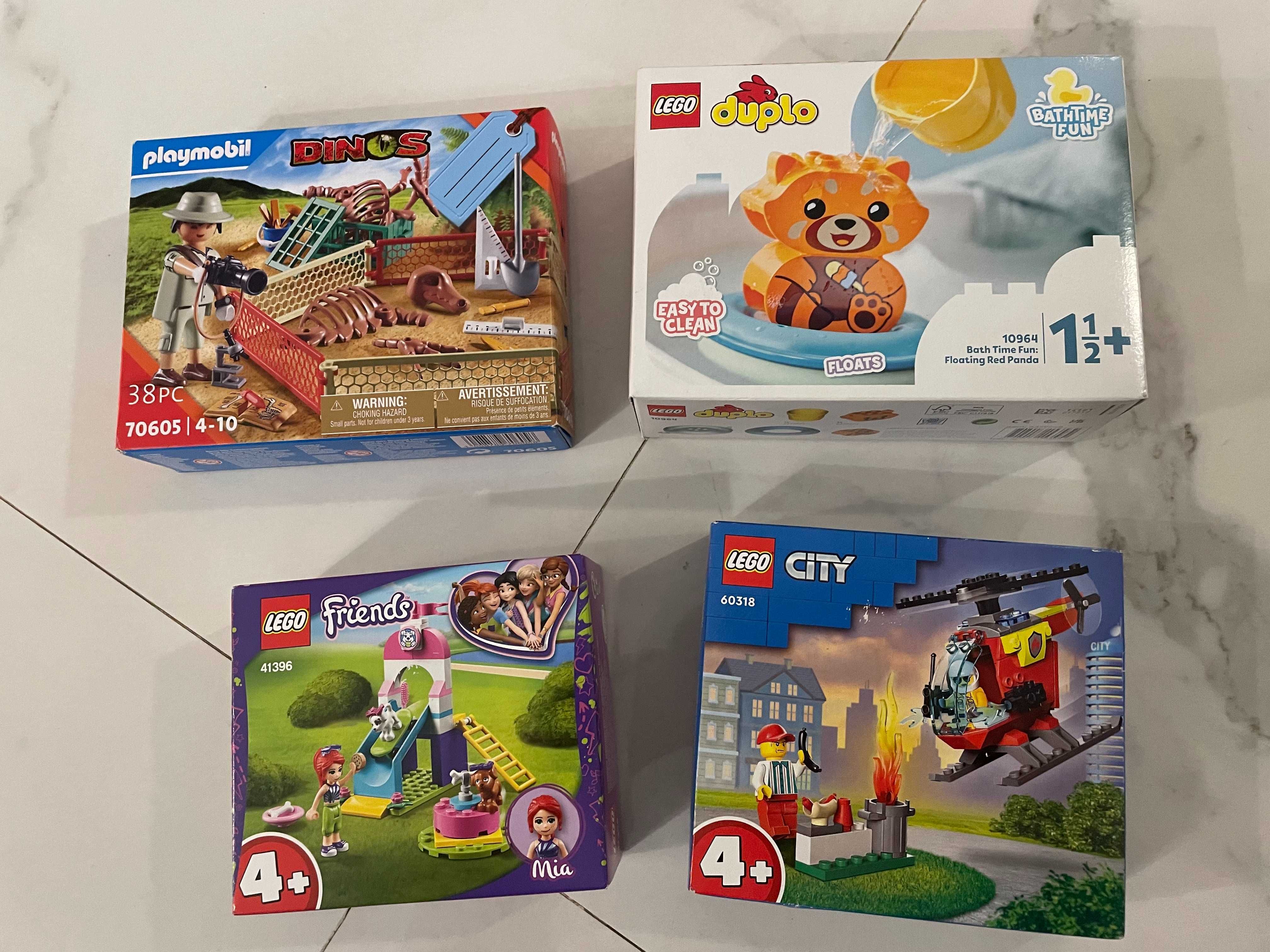 4 seturi LEGO si PLAYMOBIL pt copii 1-2-4 ani plus noi sigilate