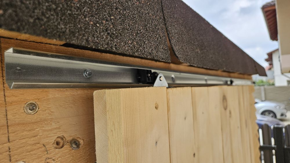 Sistem de culisare ușă, oțel, 186 cm lungime