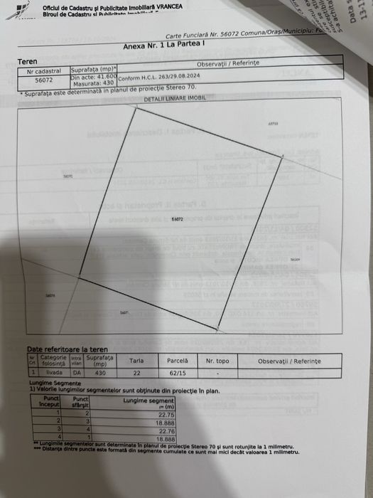 Vand teren Livada Focsani