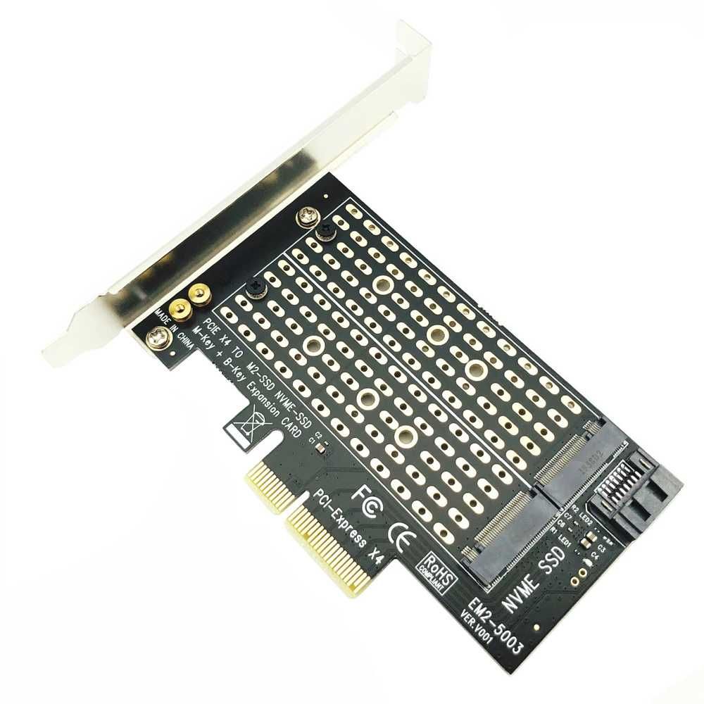 Adaptor M.2 NVME NGFF la PCI-E X4 X8 X16 M key B key pentru PC SSD