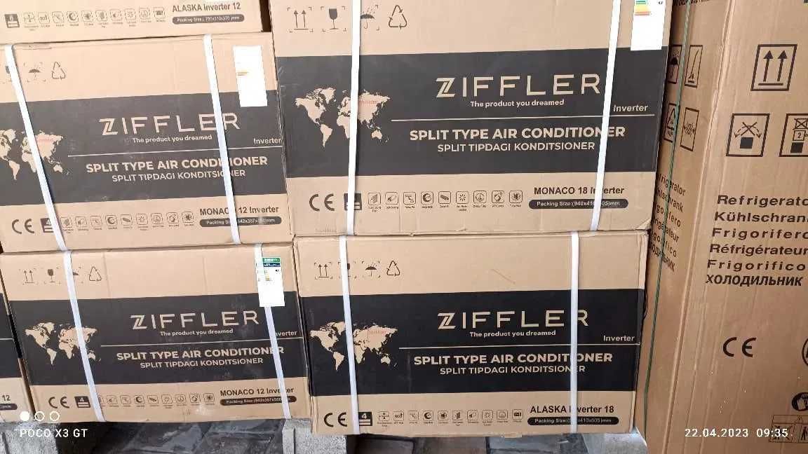 Кондиционер ZIFFLER 12 INVERTOR +TEN 135 VALT зима и лето + доставка