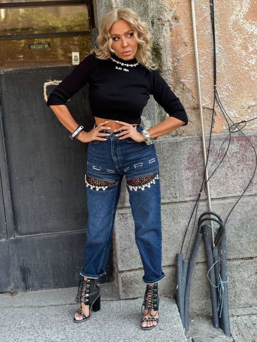 Djofra/Джофра дънки. Рисувани дънки, еластични.