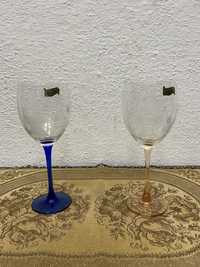 Италиански кристални чаши за вино с гравюра