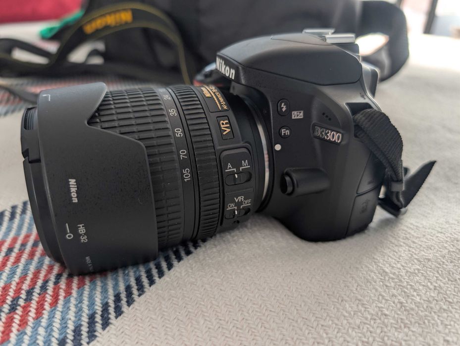 Продавам Nikon D3300, Nikon 18-105, Nikon 35, Samyang 8mm, SB-500