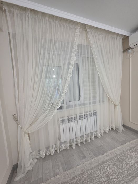 Шторы новые с жемчугом. Размер 3м*3м