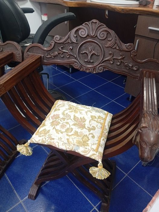 Jilt lemn natural pliant cu perne