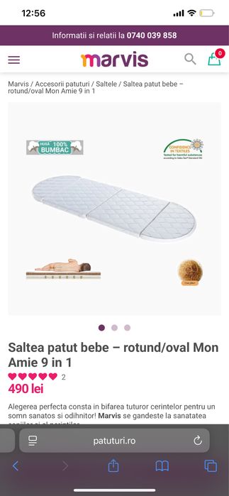 Saltea patut bebe