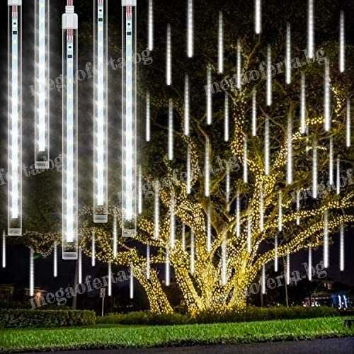 Светещи Лед Висулки Падащ Сняг за Коледна Украса 8Бр.х48см.