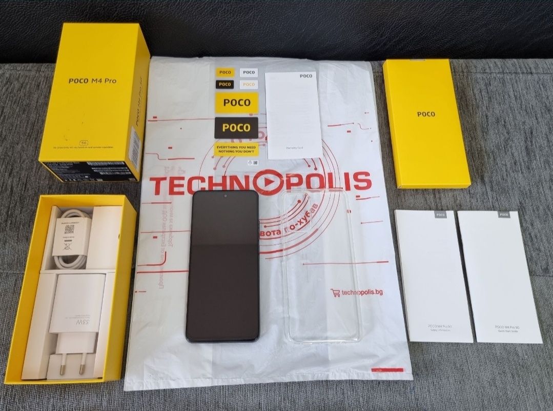 КАТО НОВ 64GB Xiaomi POCO M4 Pro 5G Technopolis Гаранция 2024 Black