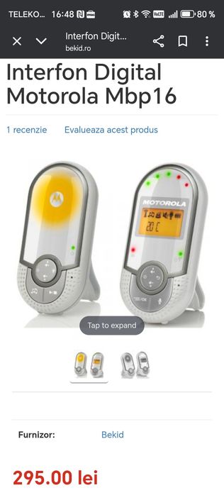 Vand baby monitor(interfon bebe) Motorola mbp 16