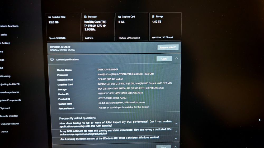 Laptop Asus ROG STRIX G16
