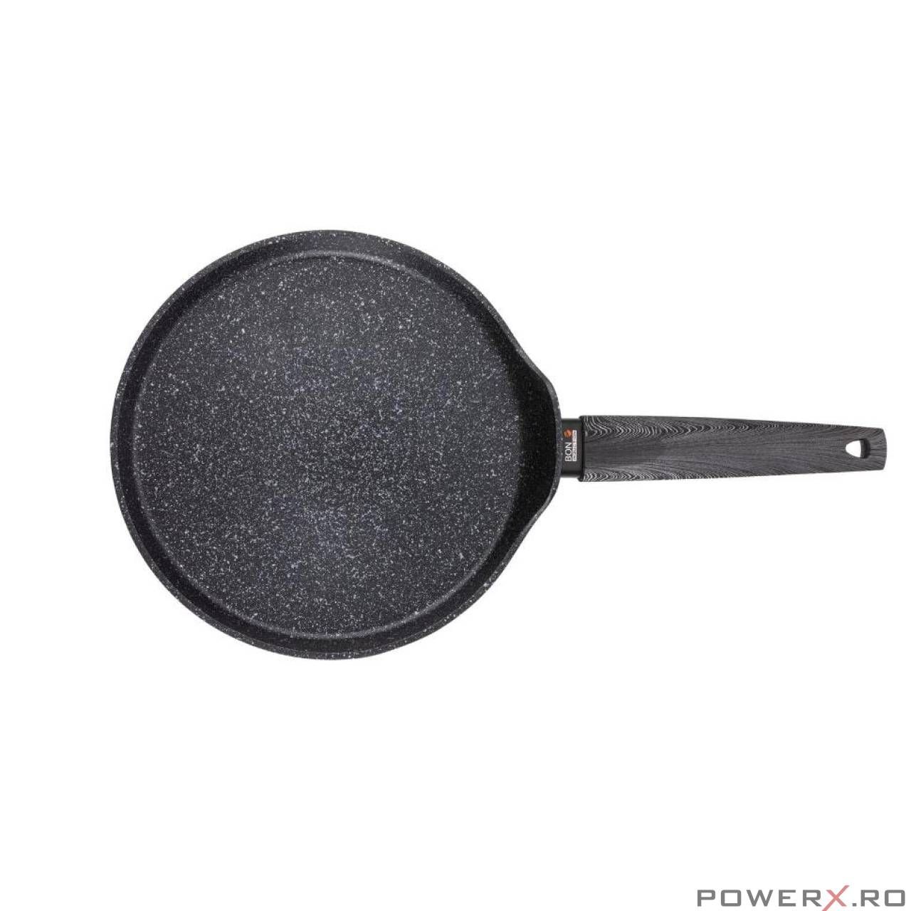 Tigaie de clatite, Florina Bono Pancake, Negru, 25 cm, de marmura,