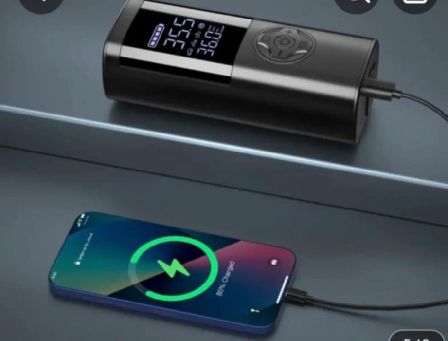 Уред за помпене на гуми и палене