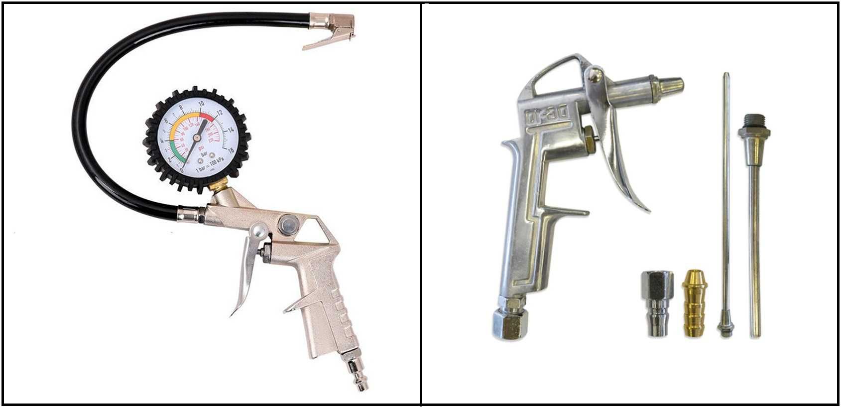 Pistol suflat aer / Pistol aer comprimat cu manometru de umflat roti