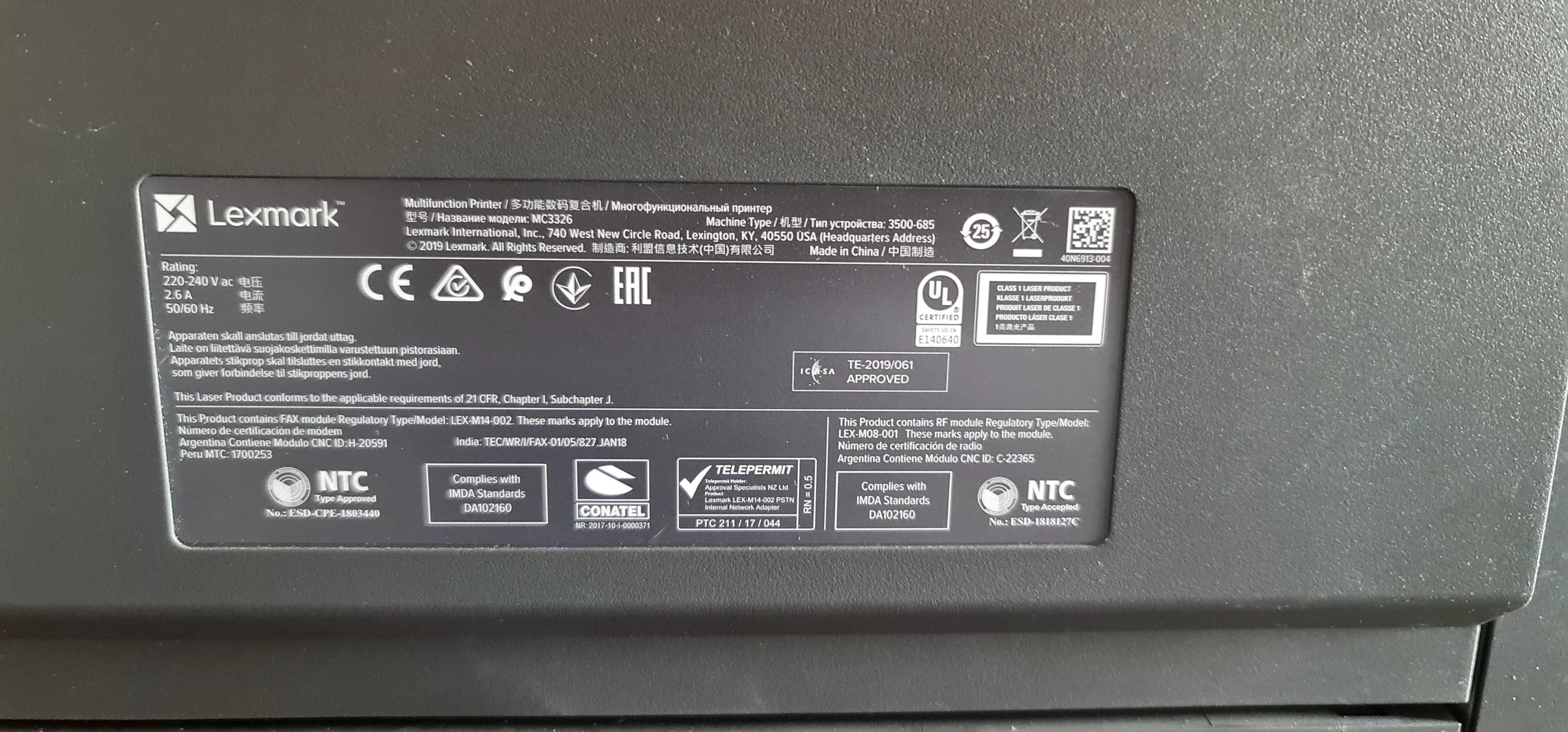 Imprimanta Lexmark MC3326