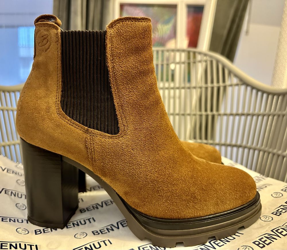 Botine damă Benvenuti din piele întoarsă