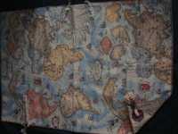 Гобелен 1 ,25 м 50см Италия Карта старинная с печатью из кожи