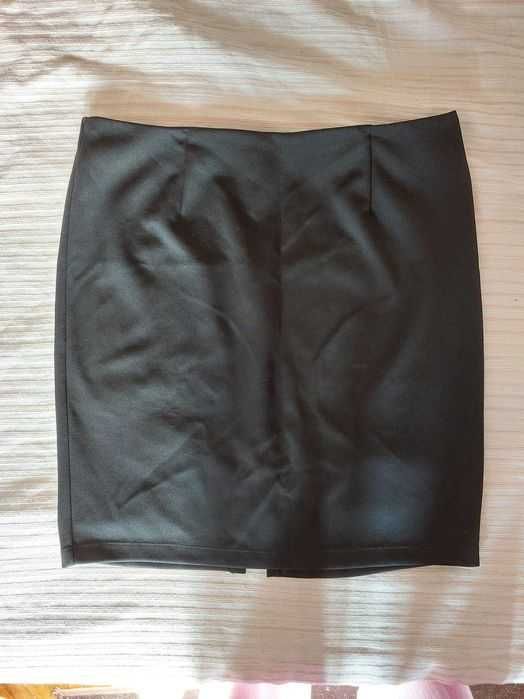 Top M fara mâneci senzual/fusta creion L/veste tricotate, nepurtate
