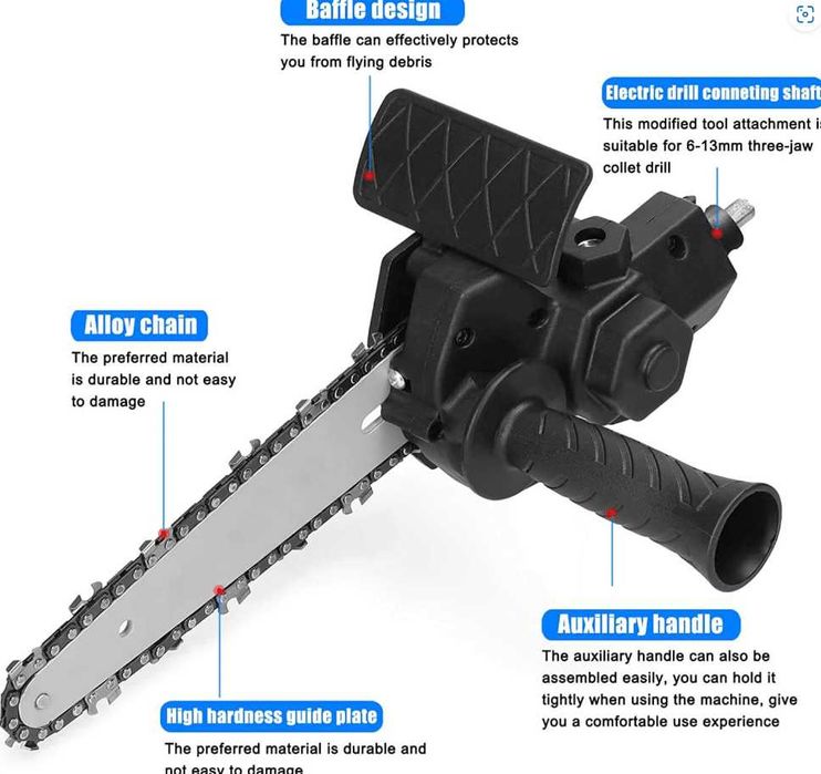 НЕМСКА Универсална Приставка за Винтоверт–18см Трион за дърва и клони