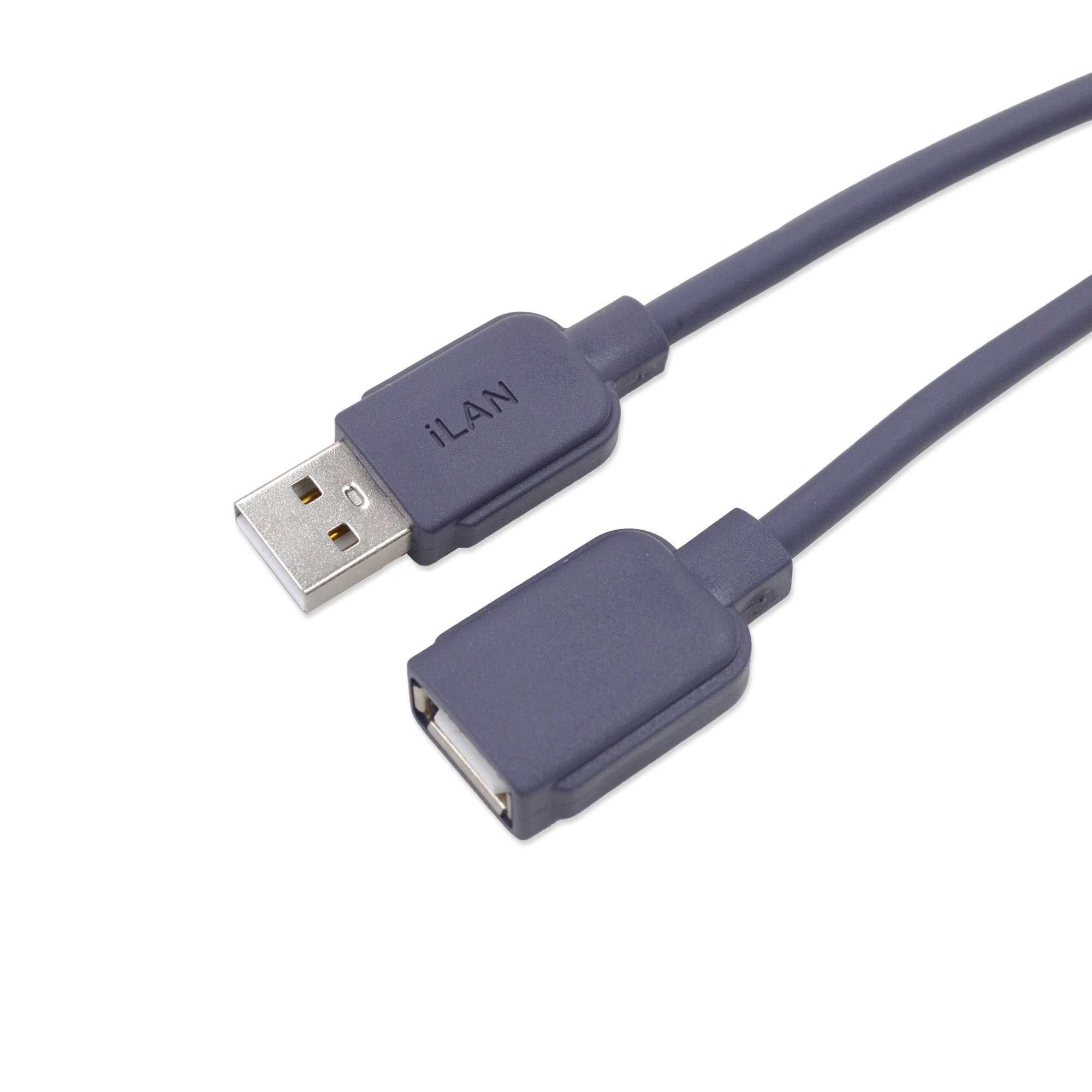 Кабель USB AM - USB AF удлинитель iLAN Lux, медь, 1.5 м новый