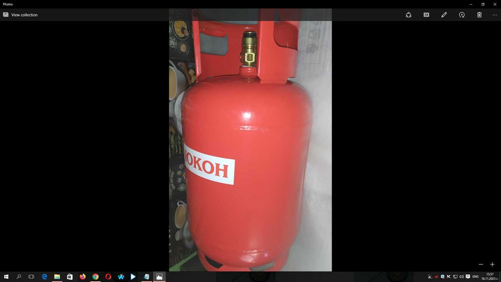 ГОЛЯМА ГАЗОВА Бутилка НОВА с винтил и Маркуч НОВИ