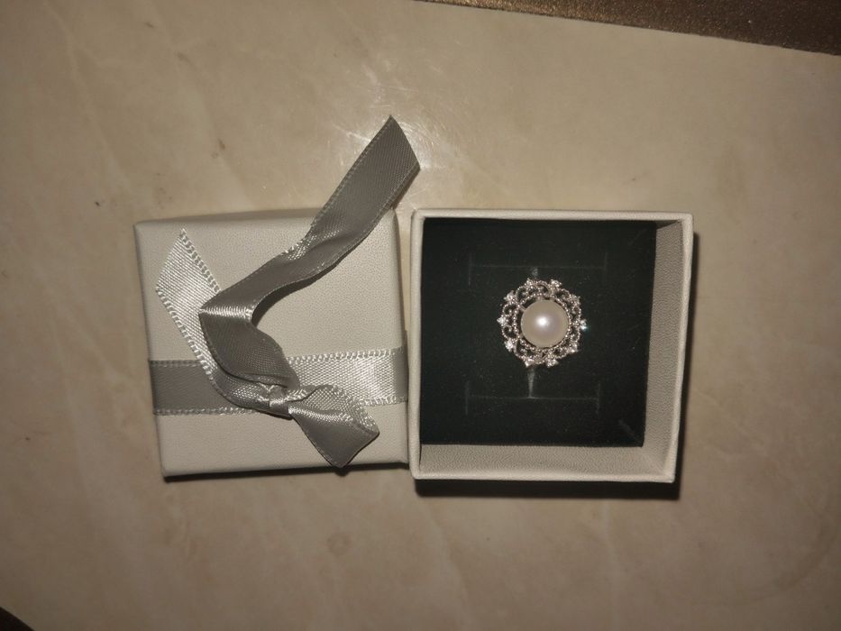 Кумуш узук жемчуг кузли