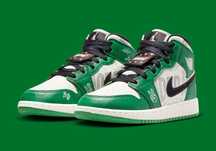 Jordan 1 mid "pine green overbranded" 37.5 originali noi