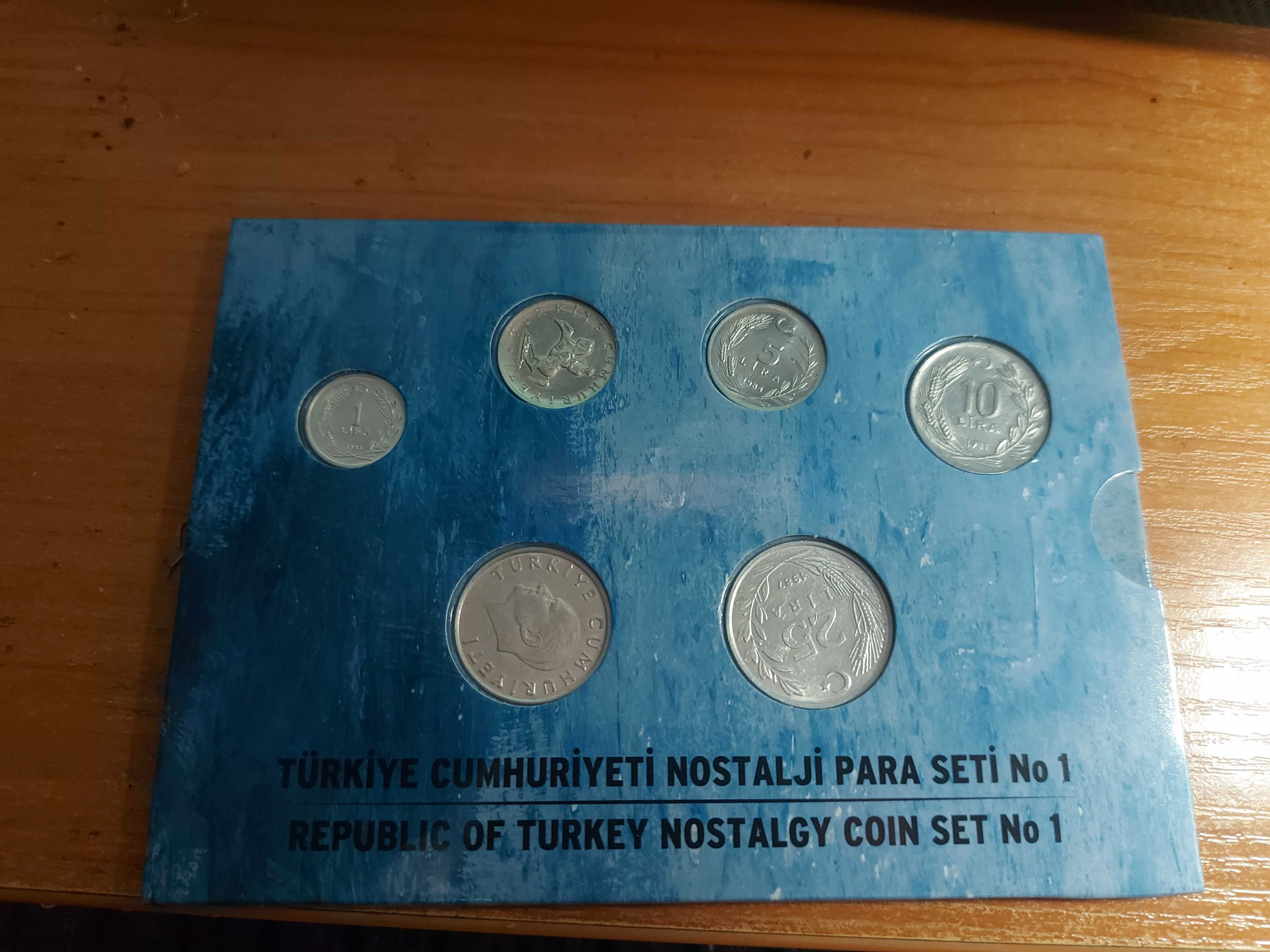 Комплект турски монети. емисия 1981-1989 години