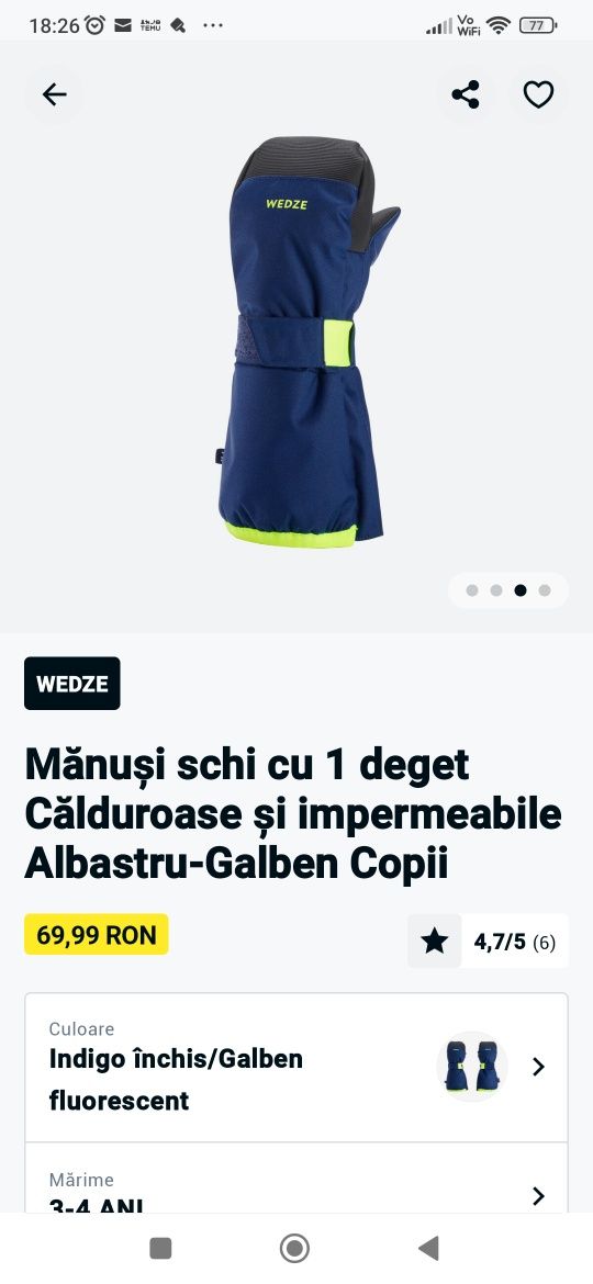 Costum schi copii si manusi