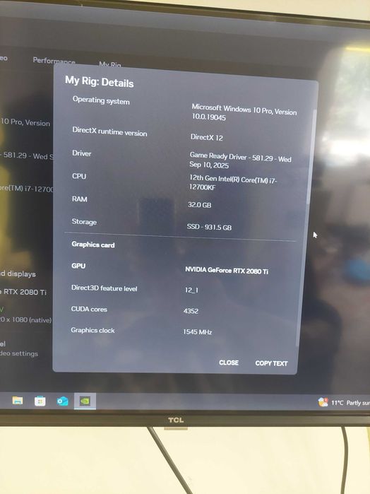 Calculator gaming Intel I7 12700KF RTX 2080 TI DDR5