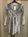 Rochie catifea argintie S