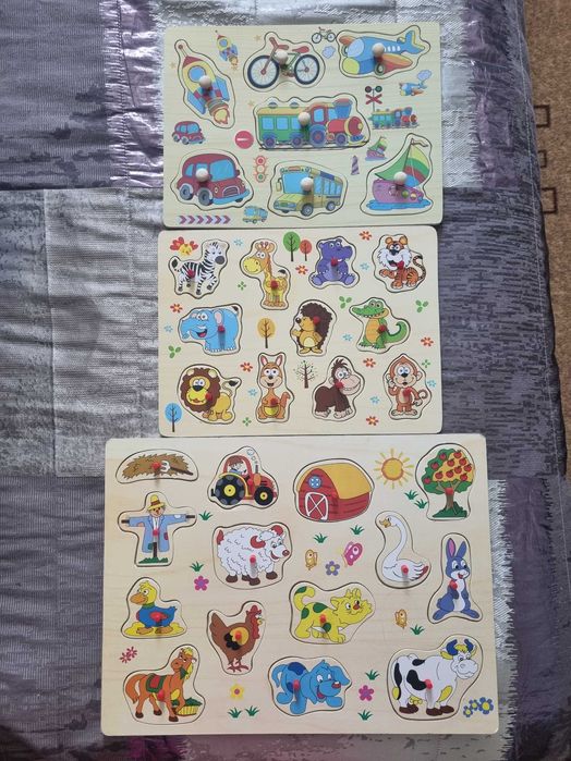 Дървени пъзели за деца 2+