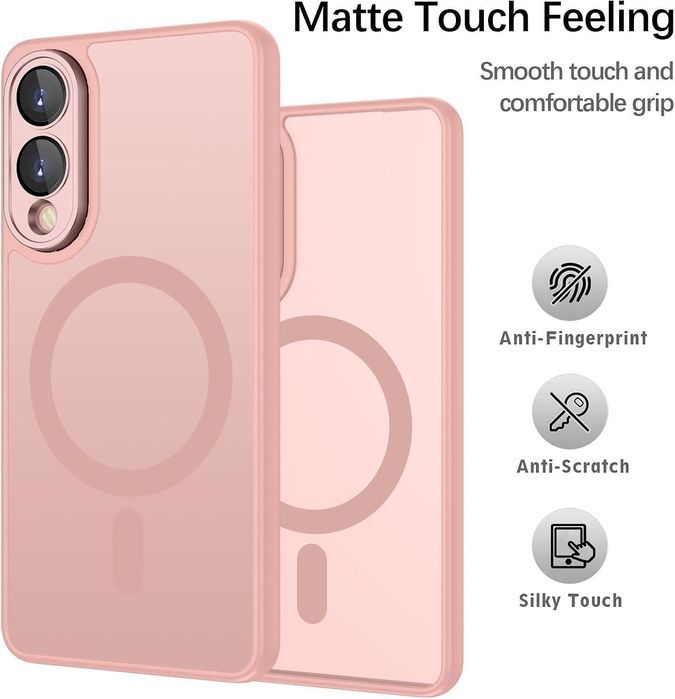 Матов magsafe кейс за samsung galaxy s25 edge - розов